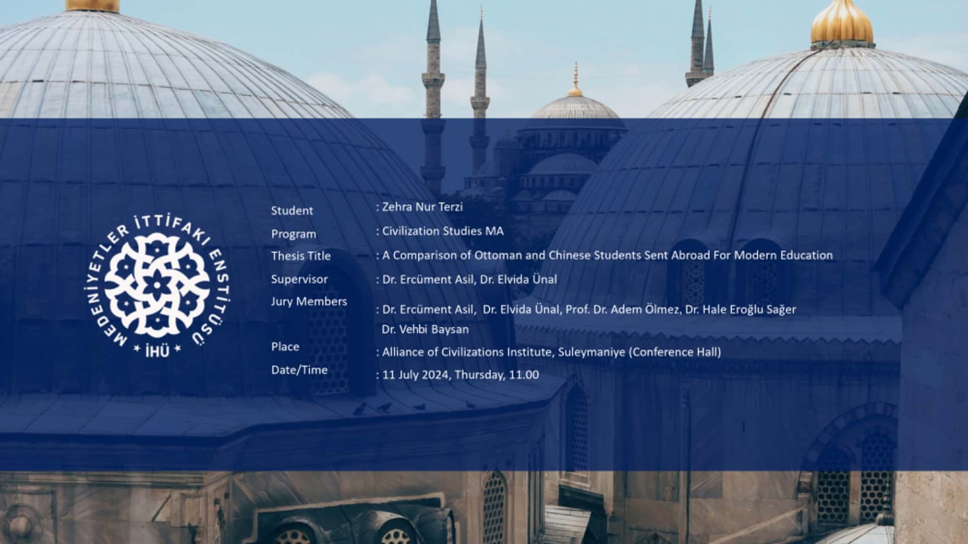 Yüksek Lisans Öğrencimiz Zehra Nur Terzi'nin Tez Savunması