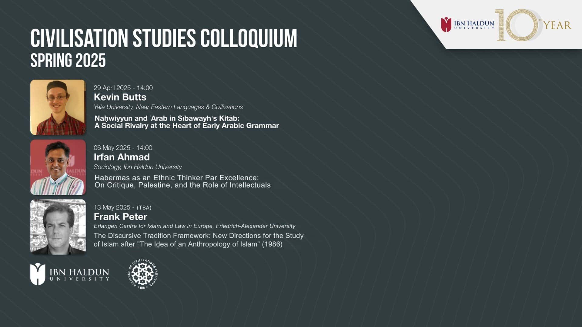 Department of Civilization Studies Three-part Colloquium Series
